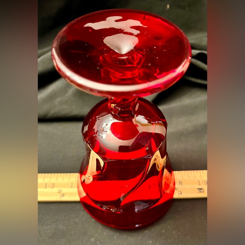 Fostoria VTG Christmas Set of 4 Jamestown Ruby Red Goblets Pedestal Pristine MCM - Picture 15 of 17